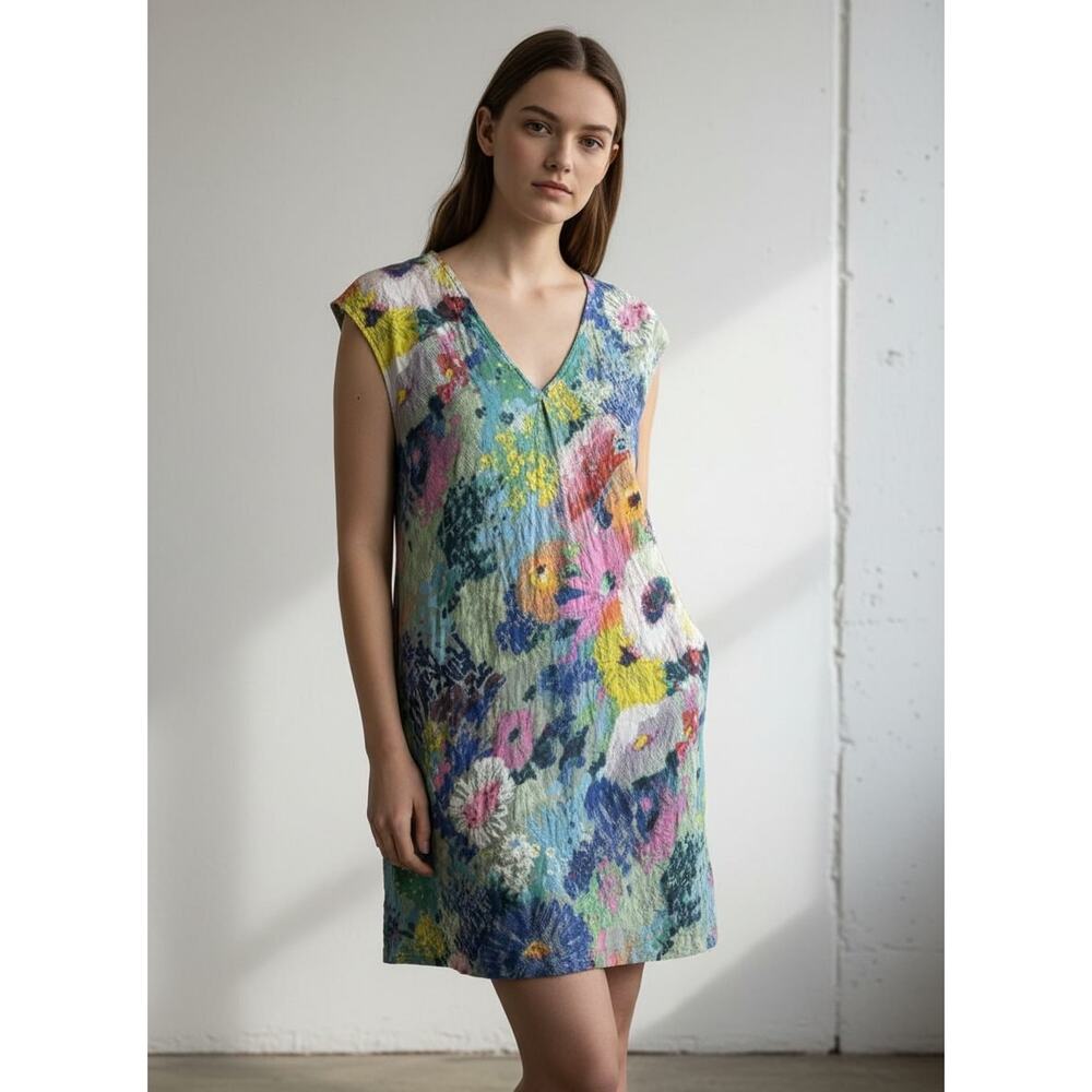 Jams World VINTAGE Retro Floral Midi Dress Multicolor, Large